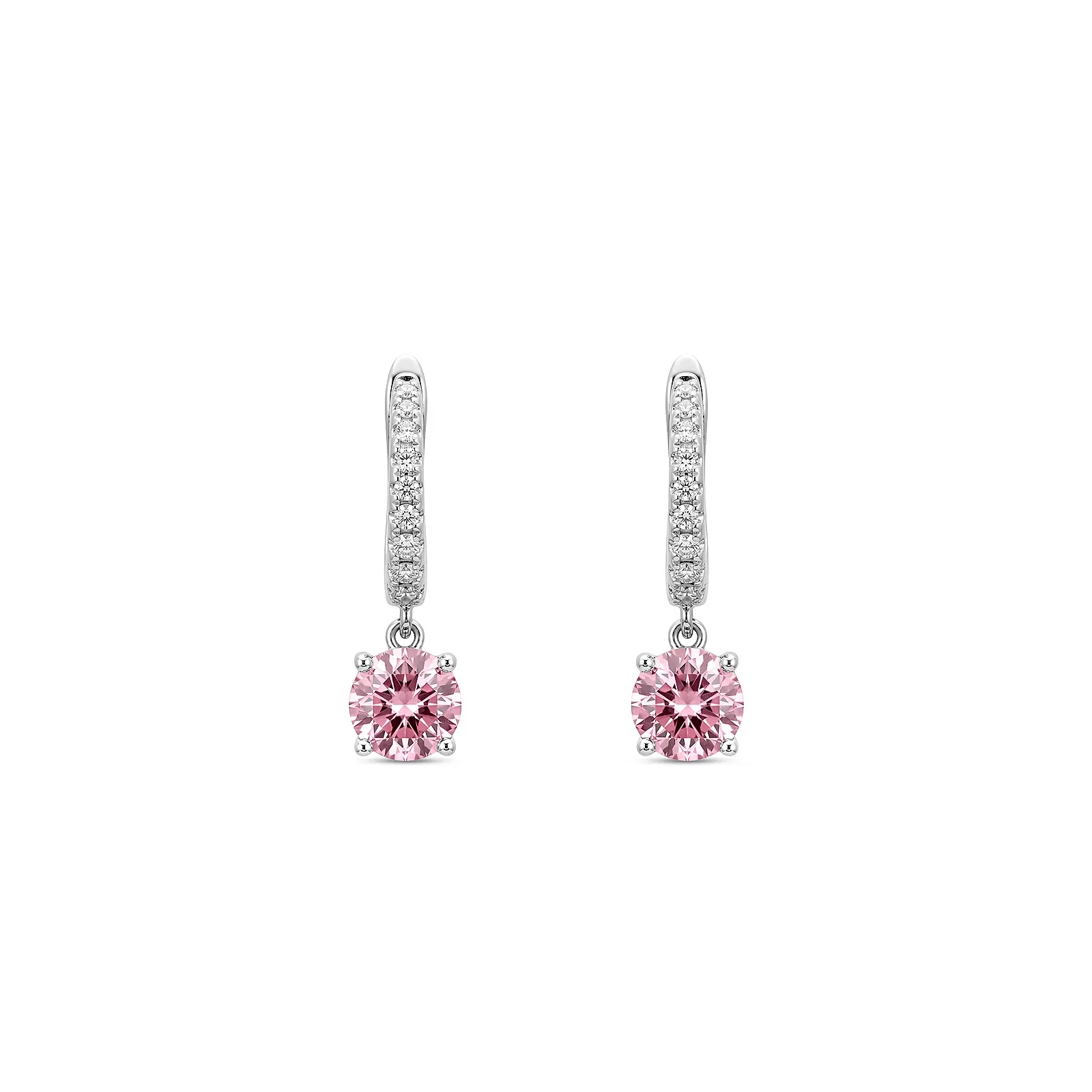 Argola Life Nuance em Prata 925 com Zircônia Rosa e Incolor, 20mm — imagem 1