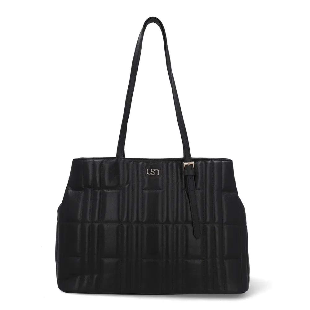 Bolsa Shopper Couro Preta Matelassê — imagem 1