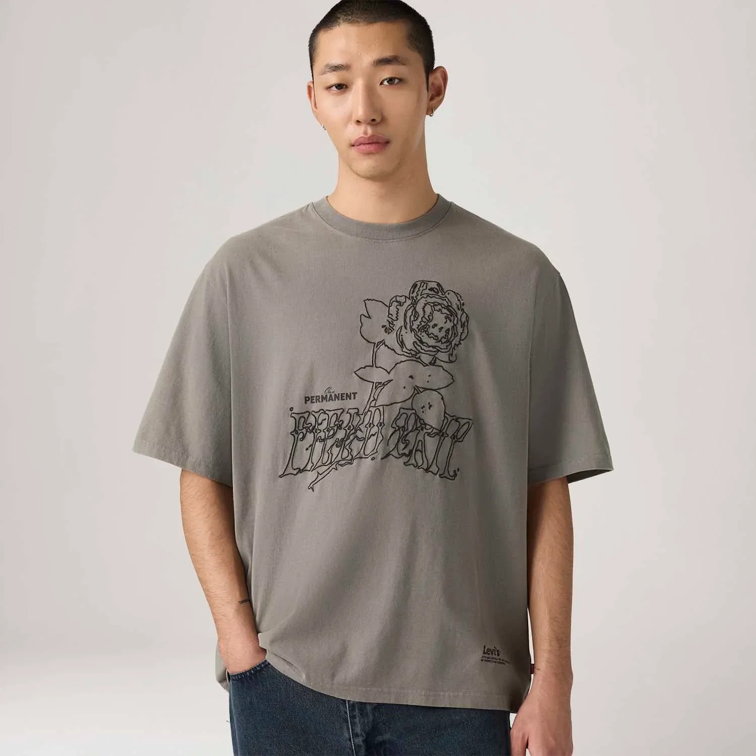 Camiseta Levi's® Half Manga Curta Cinza — imagem 1