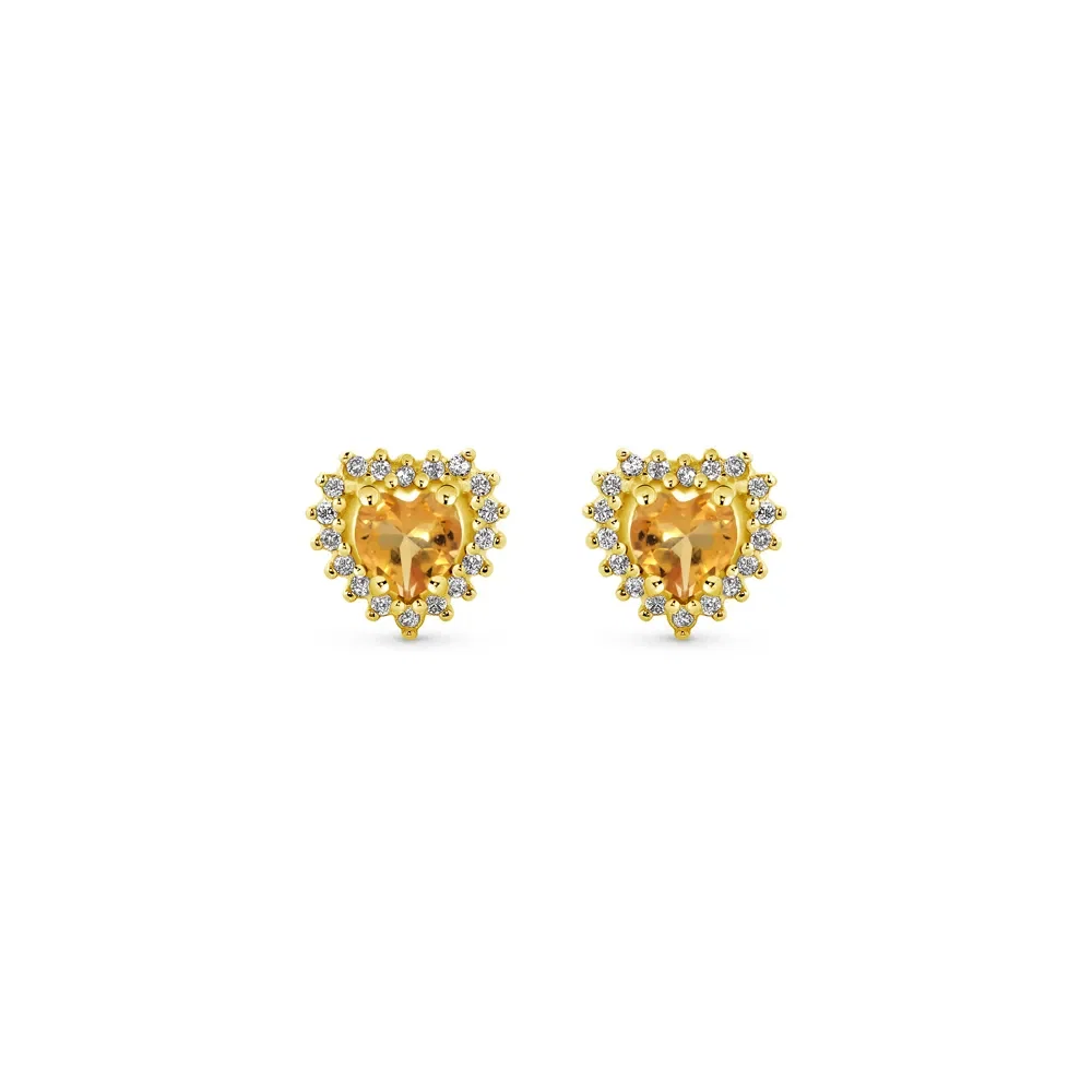 Brinco Love em Ouro Amarelo 18k com Citrino e Diamantes — imagem 1