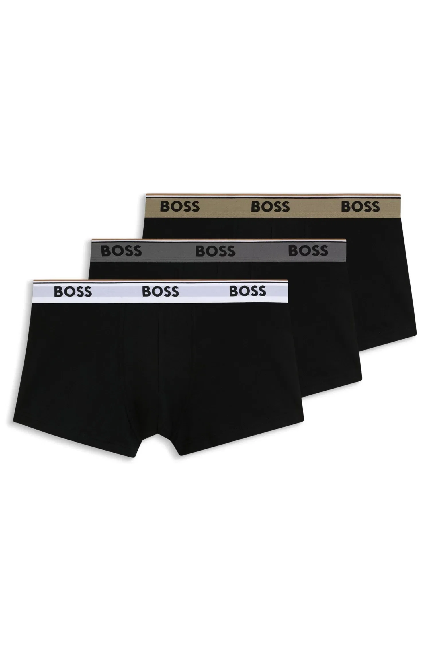 Pack De Três Cuecas De Algodão Elástico