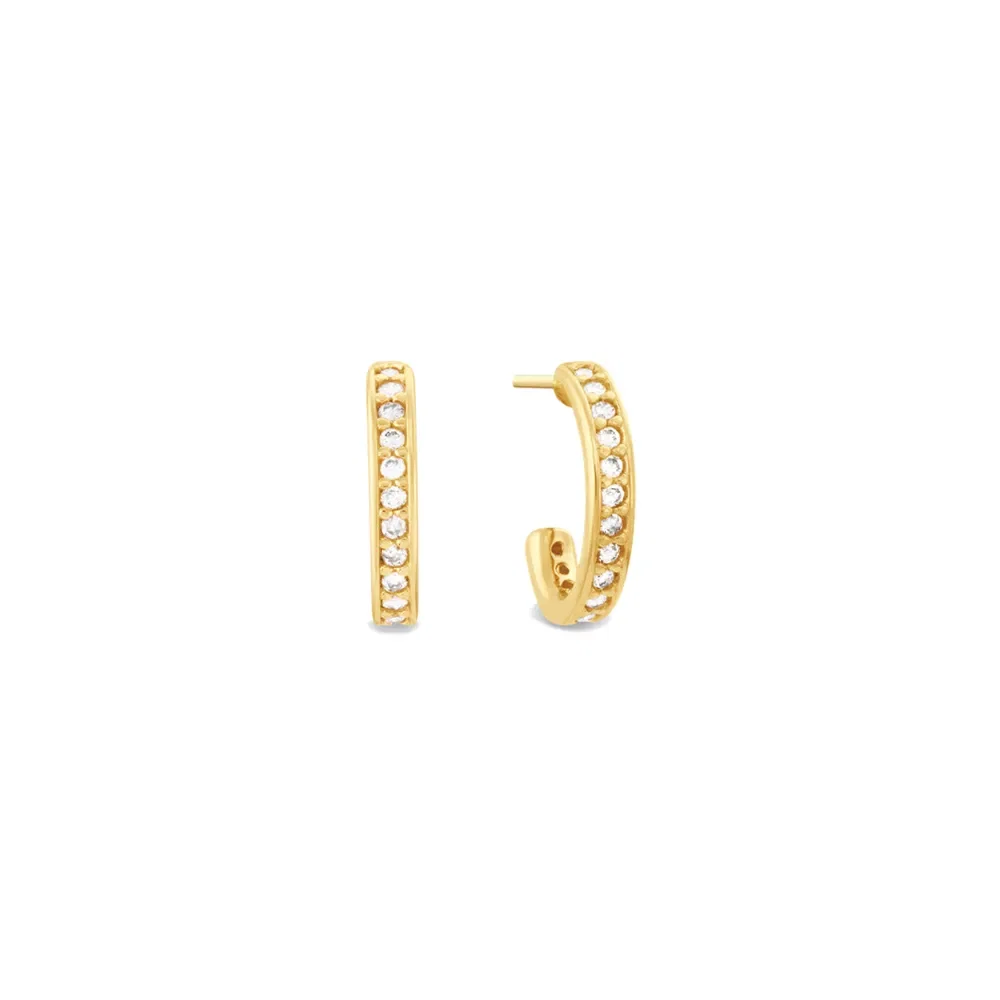 Argola em Ouro Amarelo 18k com Diamantes 0,15ct, 15mm — imagem 1