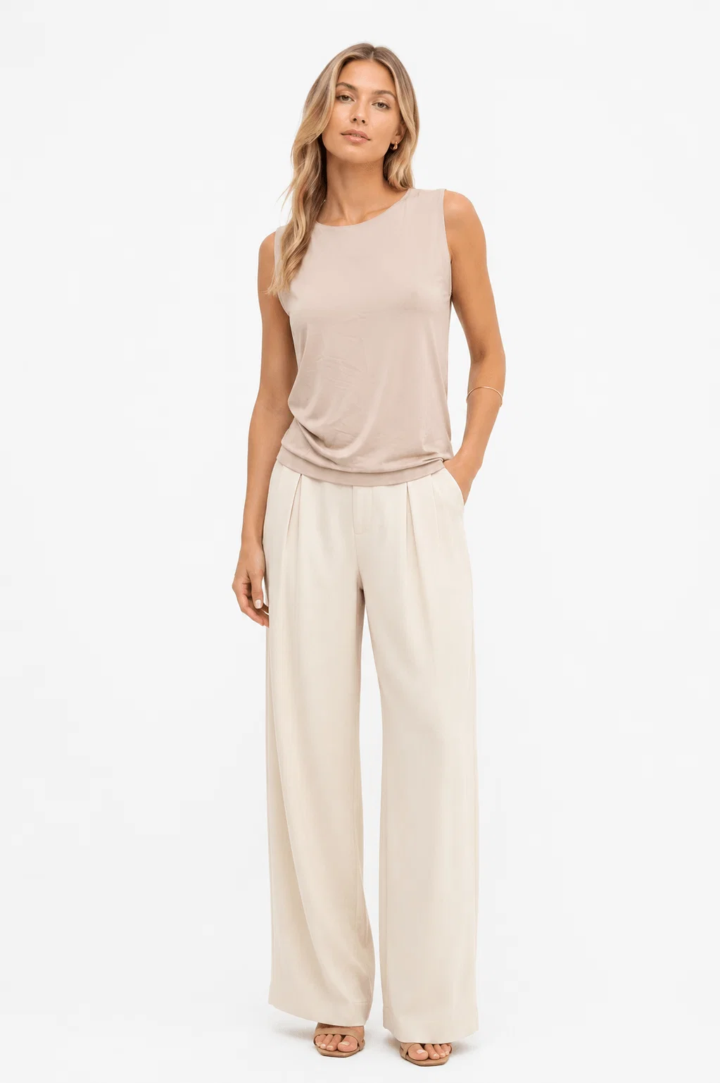 Blusa Sem Manga Decote Canoa - Rosa — imagem 1