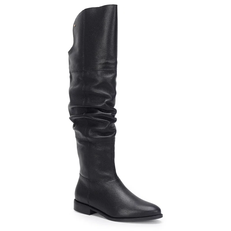 Bota Over The Knee Couro Metal Wj
