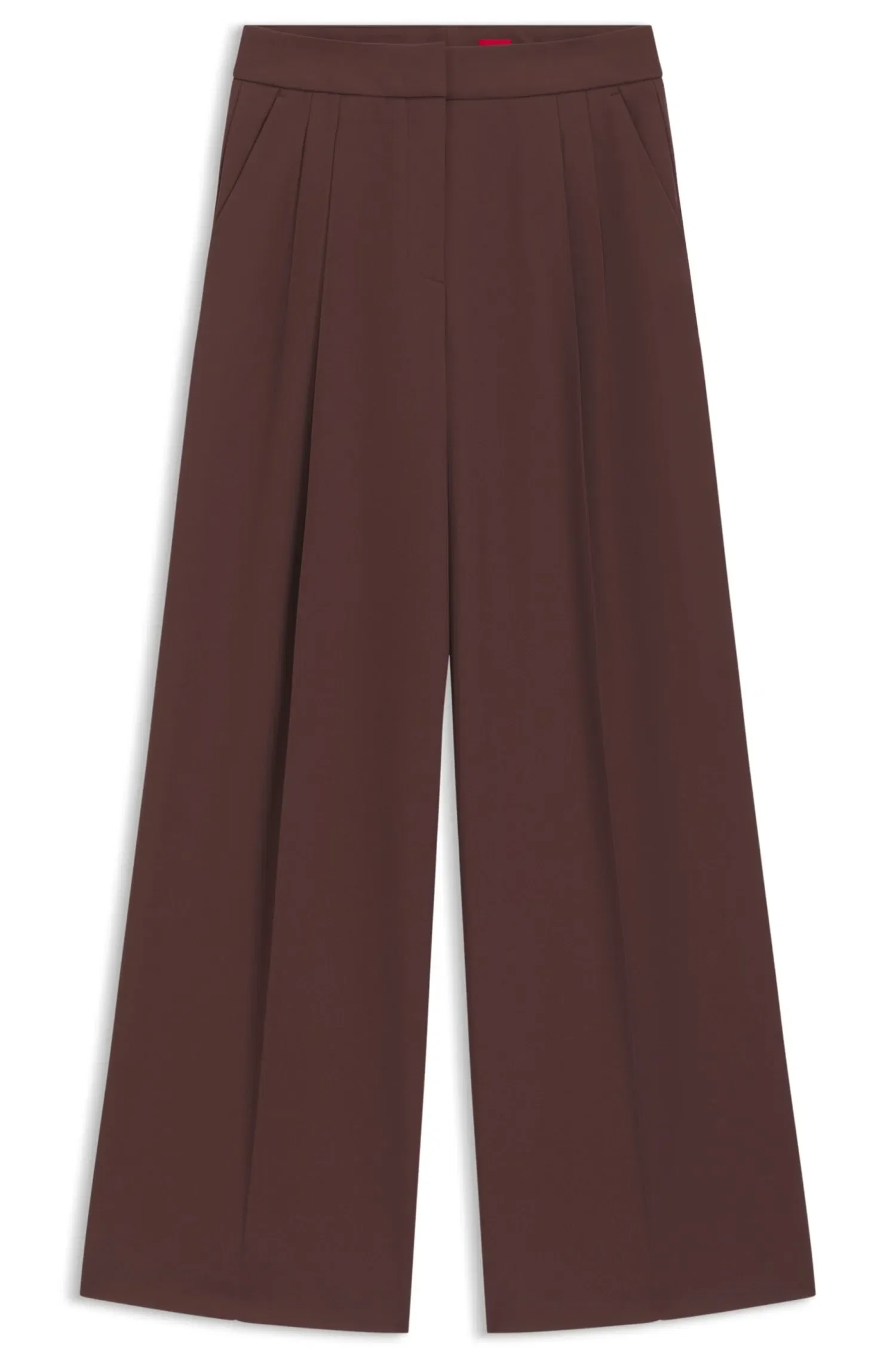 Calça Relaxed Fit Em Tecido Com Pregas Duplas