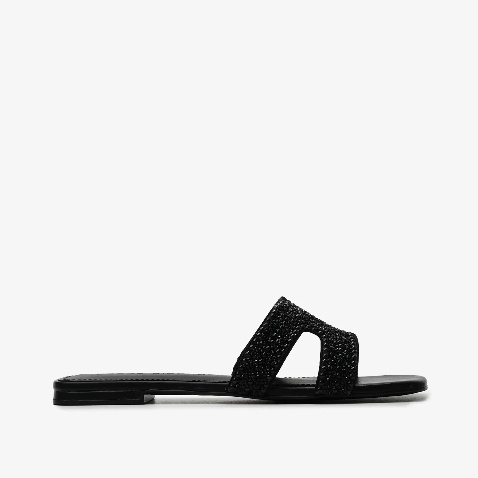 Slide Preto Couro