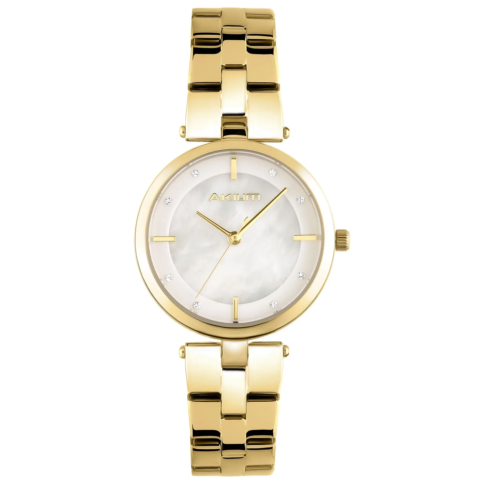 Relógio Akium Feminino Madrepérola e Dourado