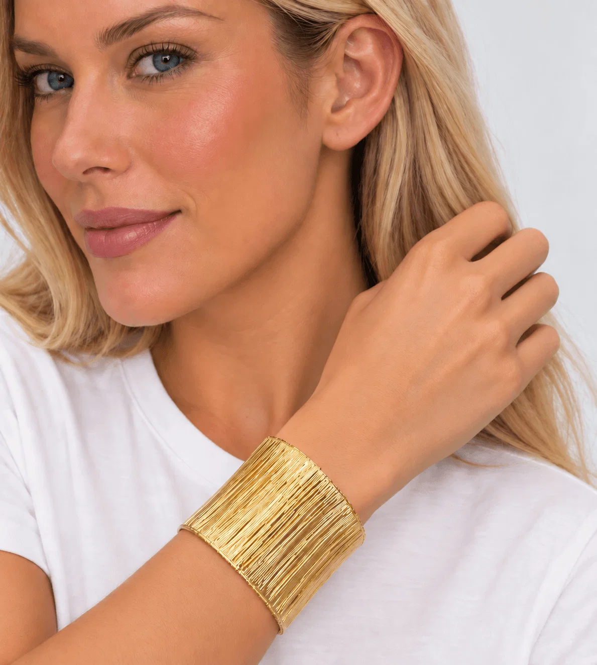Bracelete Largo Aberto - Dourado
