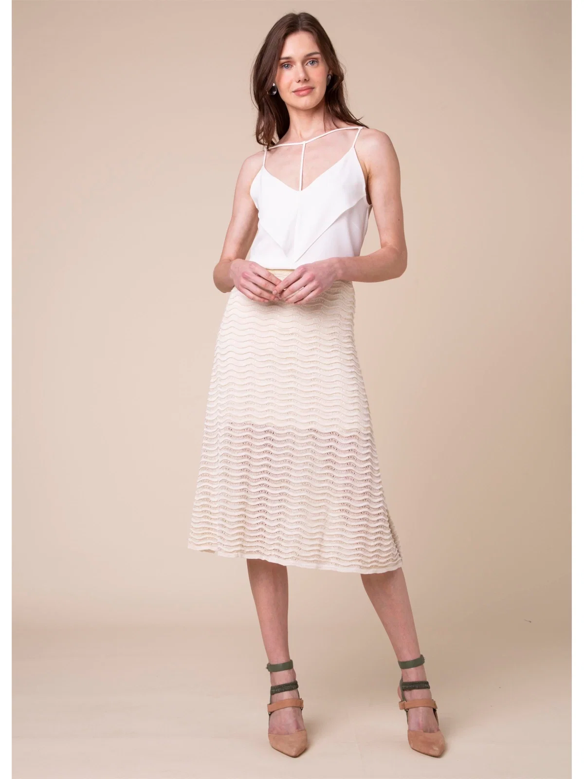Saia Lurex Onda Off White — imagem 1
