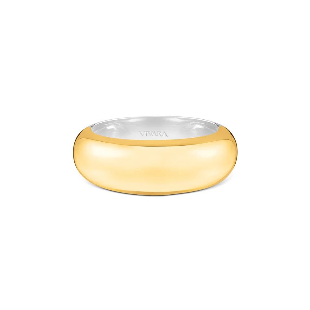 Anel Bombe em Prata 925 e Ouro Amarelo 18k