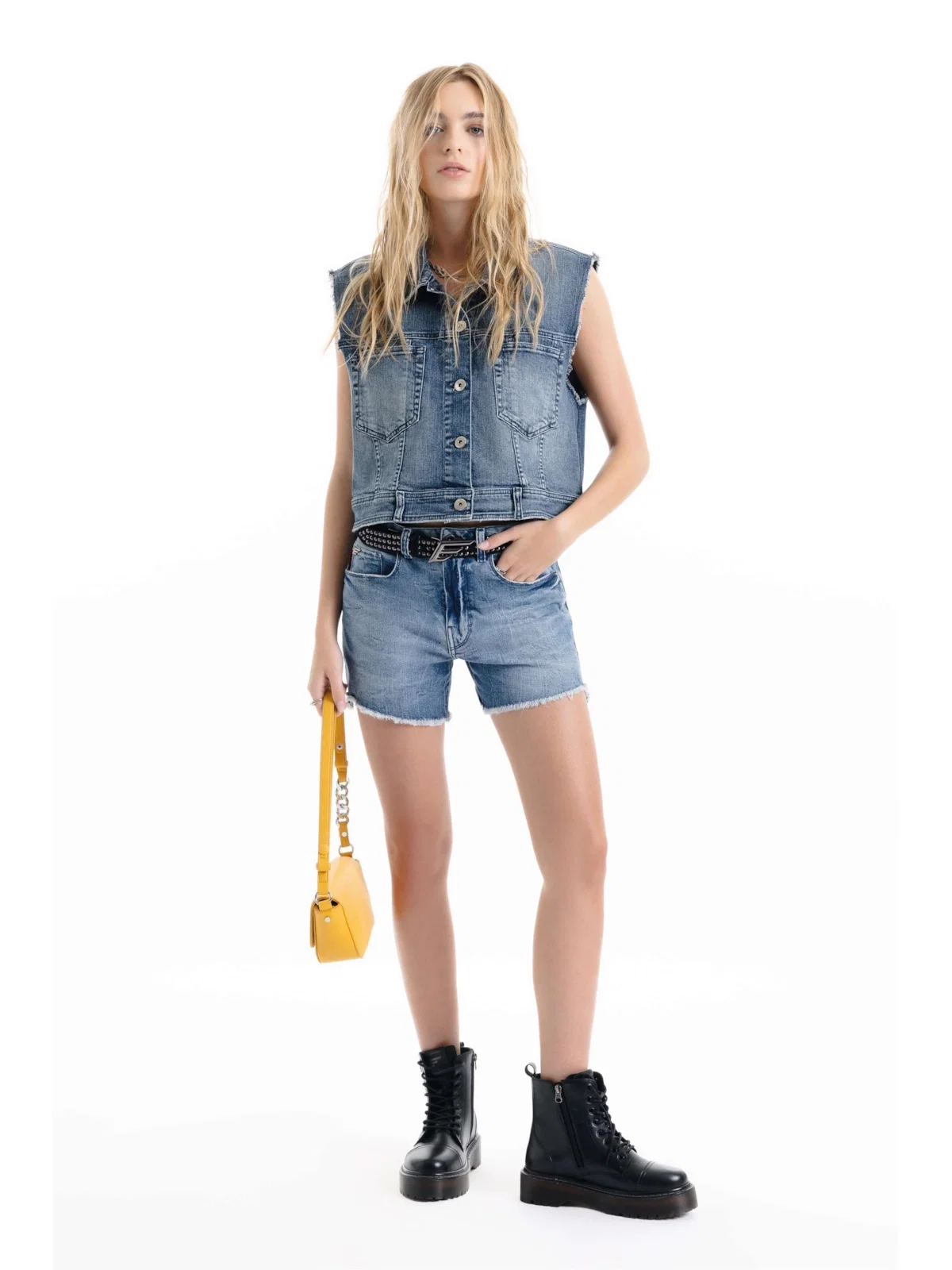 Colete Classic Denim Elastic Hearts 2096-Lav.Medio C/ Used — imagem 1