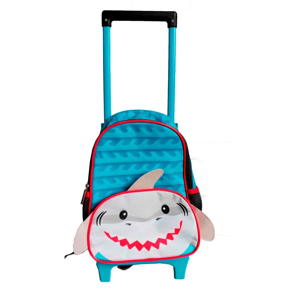 Mochila Infantil Pets Shark com Rodinha Azul — imagem 1