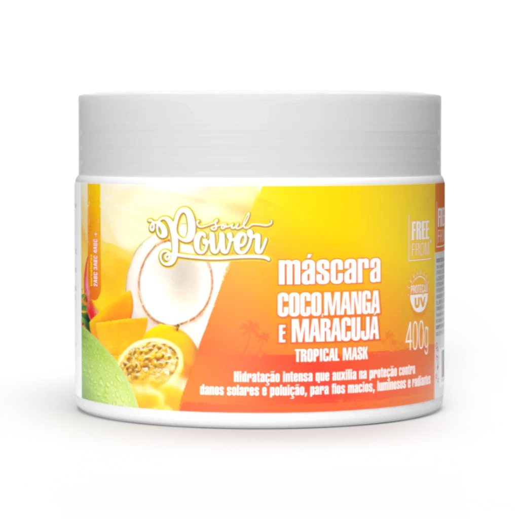 Máscara Capilar Soul Power Tropical Mask Coco, Manga e Maracujá 400g