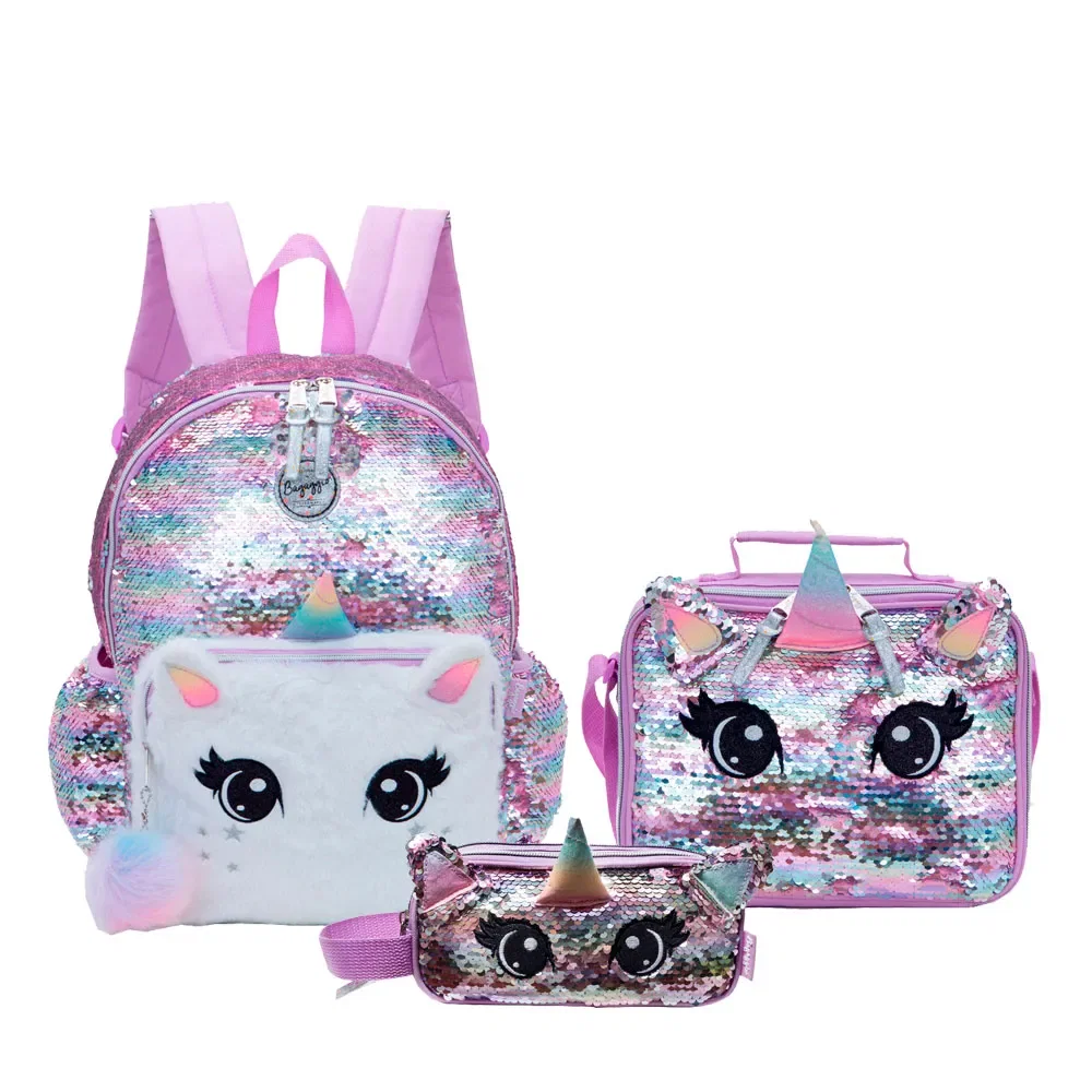 Kit Mochila Unicornio Lilás