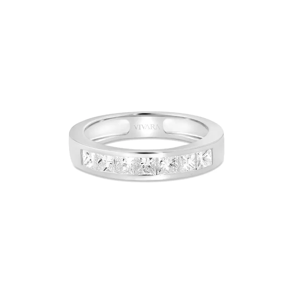 Meia Aliança Princess em Ouro Branco 18k com Diamantes 1,12 ct — imagem 1