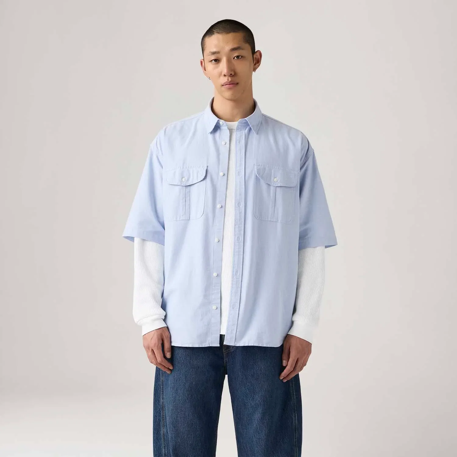 Camisa Levi's® Pacifica Loose Azul Manga Curta — imagem 1
