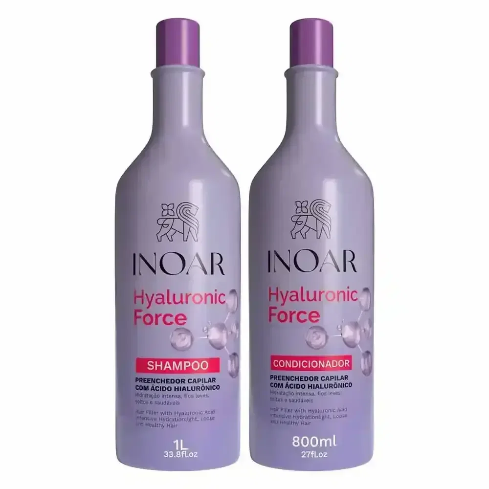 Kit Shampoo 1L + Condicionador 800ml INOAR Hyaluronic Force