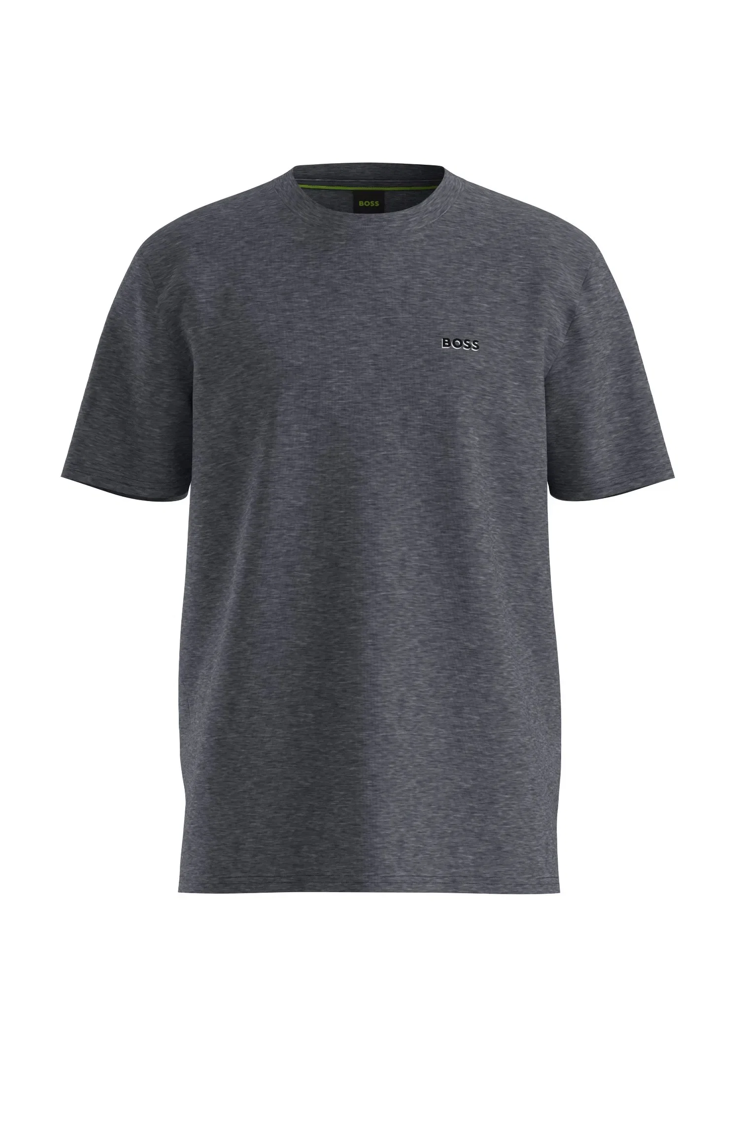 Camiseta Em Algodão Elástico Com Logo Contrastante