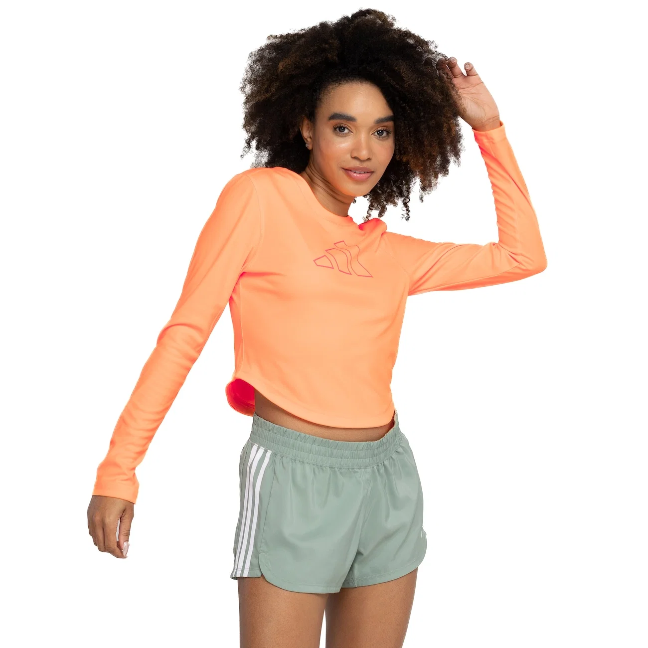 Blusa Cropped Manga Longa Feminina Adidas Outloud