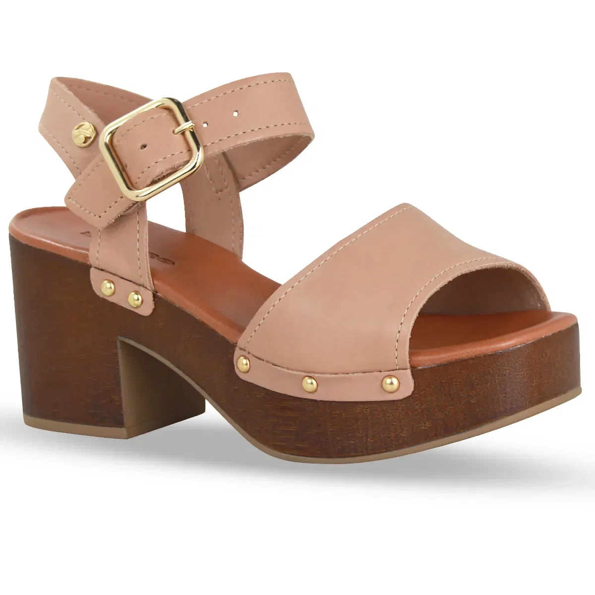 Sandália Plataforma Couro Atanado Napoli Brown Sugar
