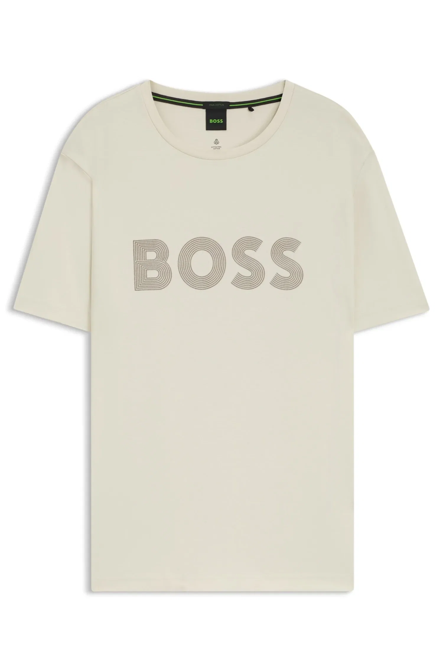 Camiseta De Algodão Pima Com Logo Brilhante