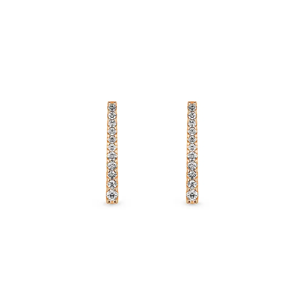 Brinco Ear Hook Arpege em Ouro Rosé 18k com Diamantes — imagem 1
