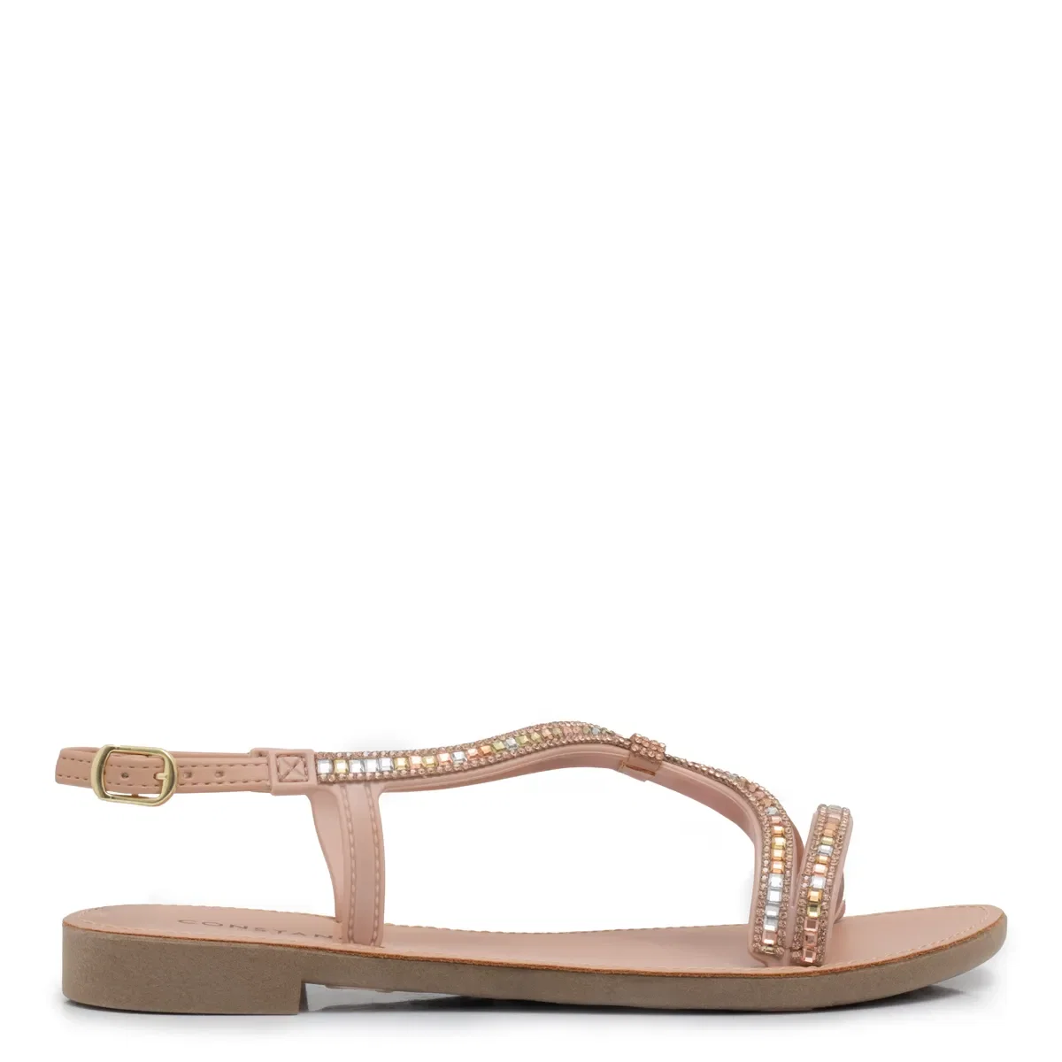 Rasteira Strass Nude