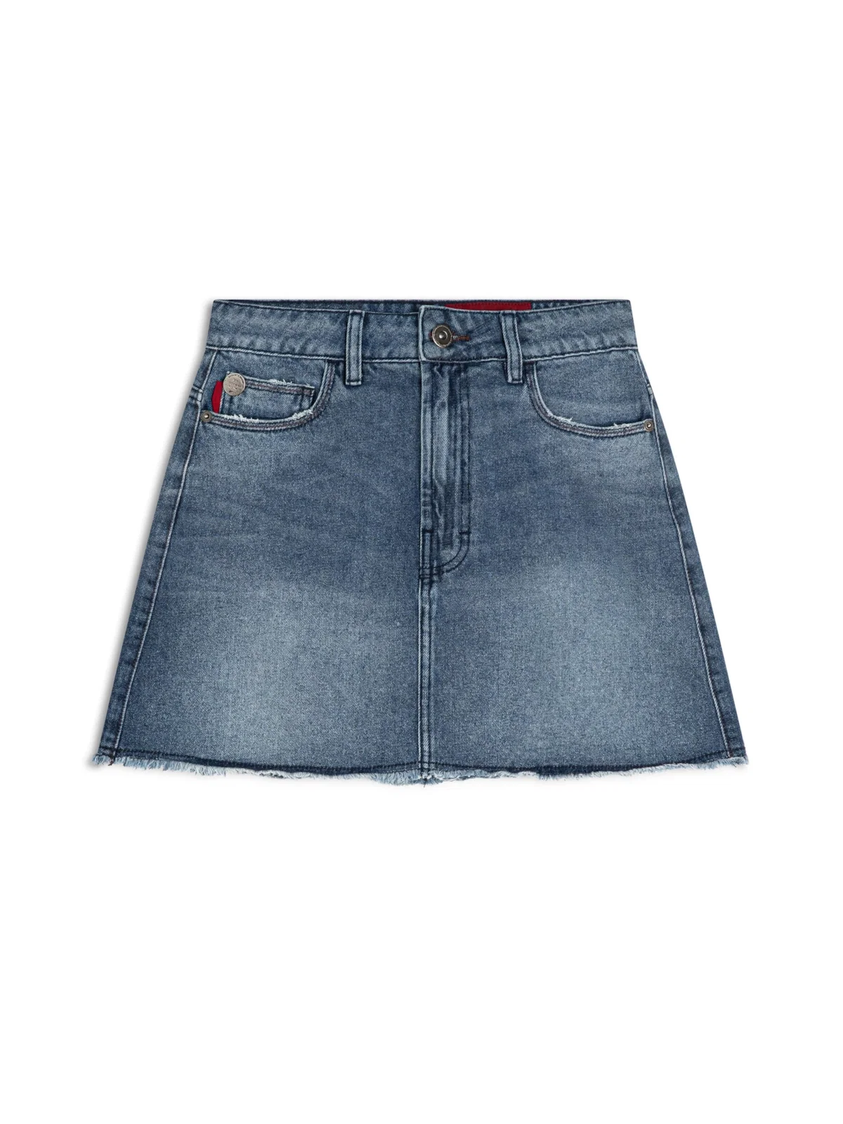 Saia Vintage Denim Emma Lavagem Medio C/ Puidos — imagem 1