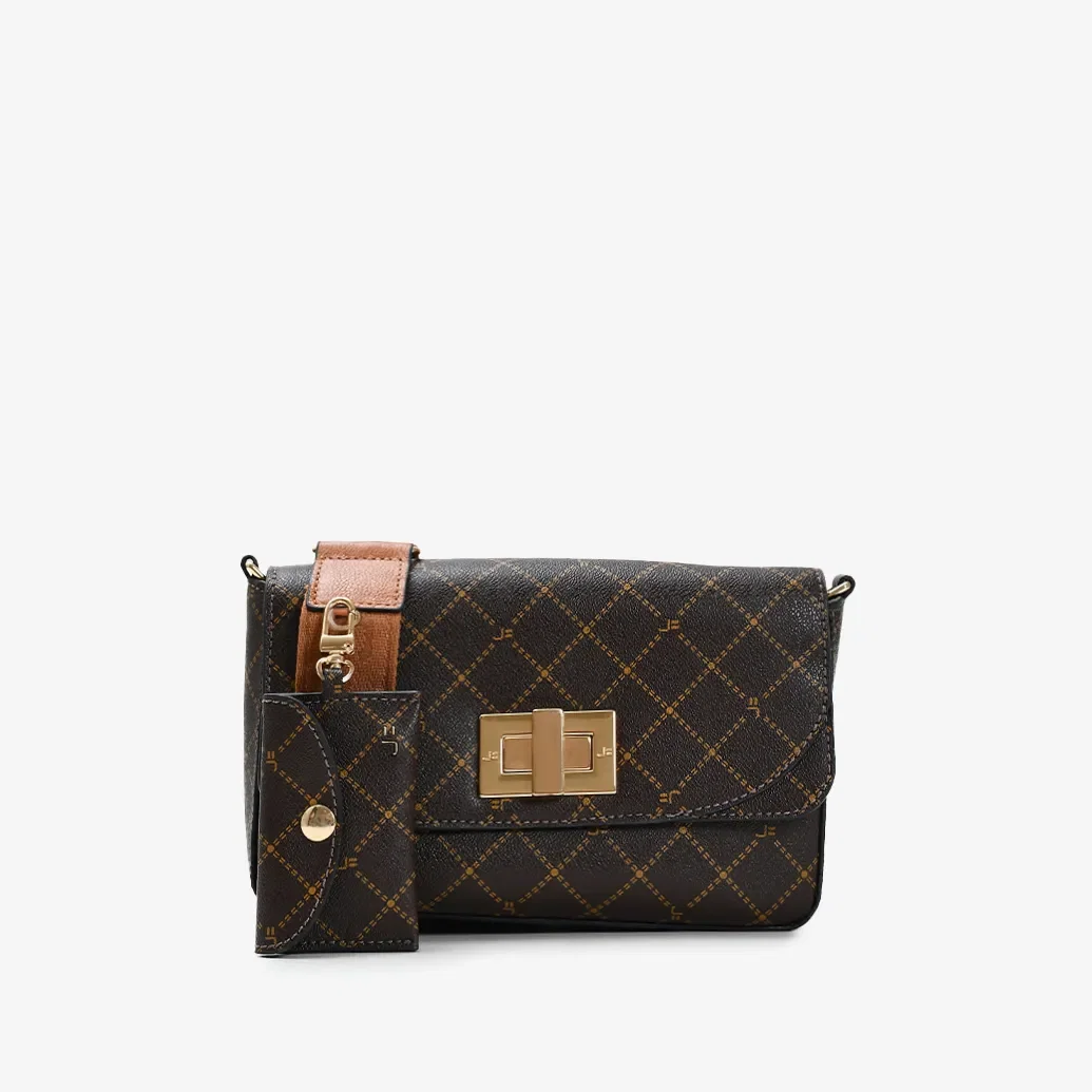 Bolsa Transversal Monograma Jb Marrom Bag Charm — imagem 1