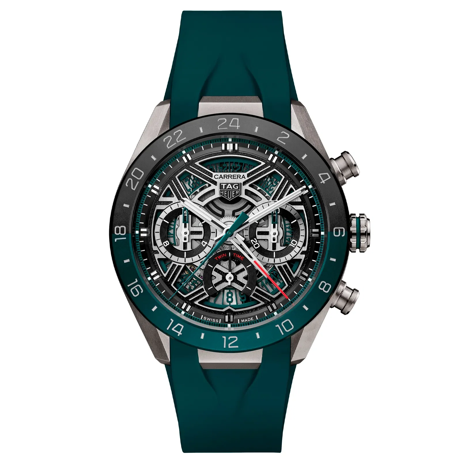 Relógio Tag Heuer Carrera Automático Masculino em Borracha Verde CBU2084.FT6297 — imagem 1