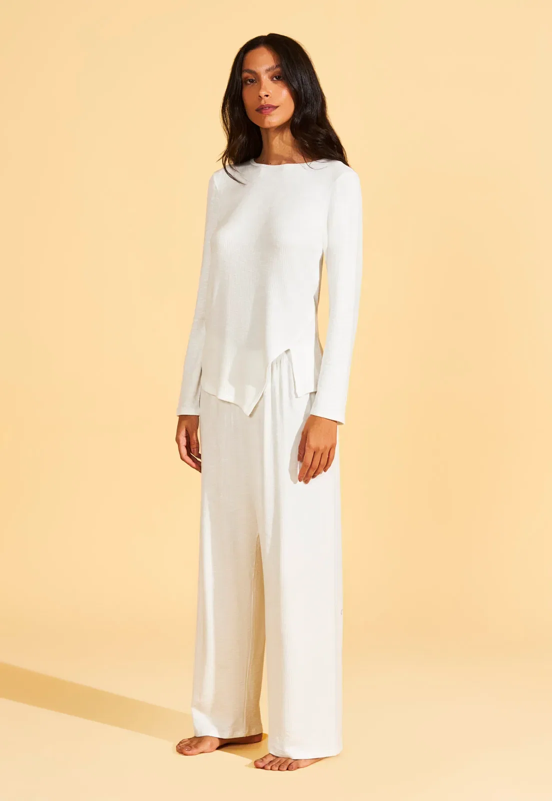 Pijama Longo de Visco Flame Canelado Recco — imagem 1