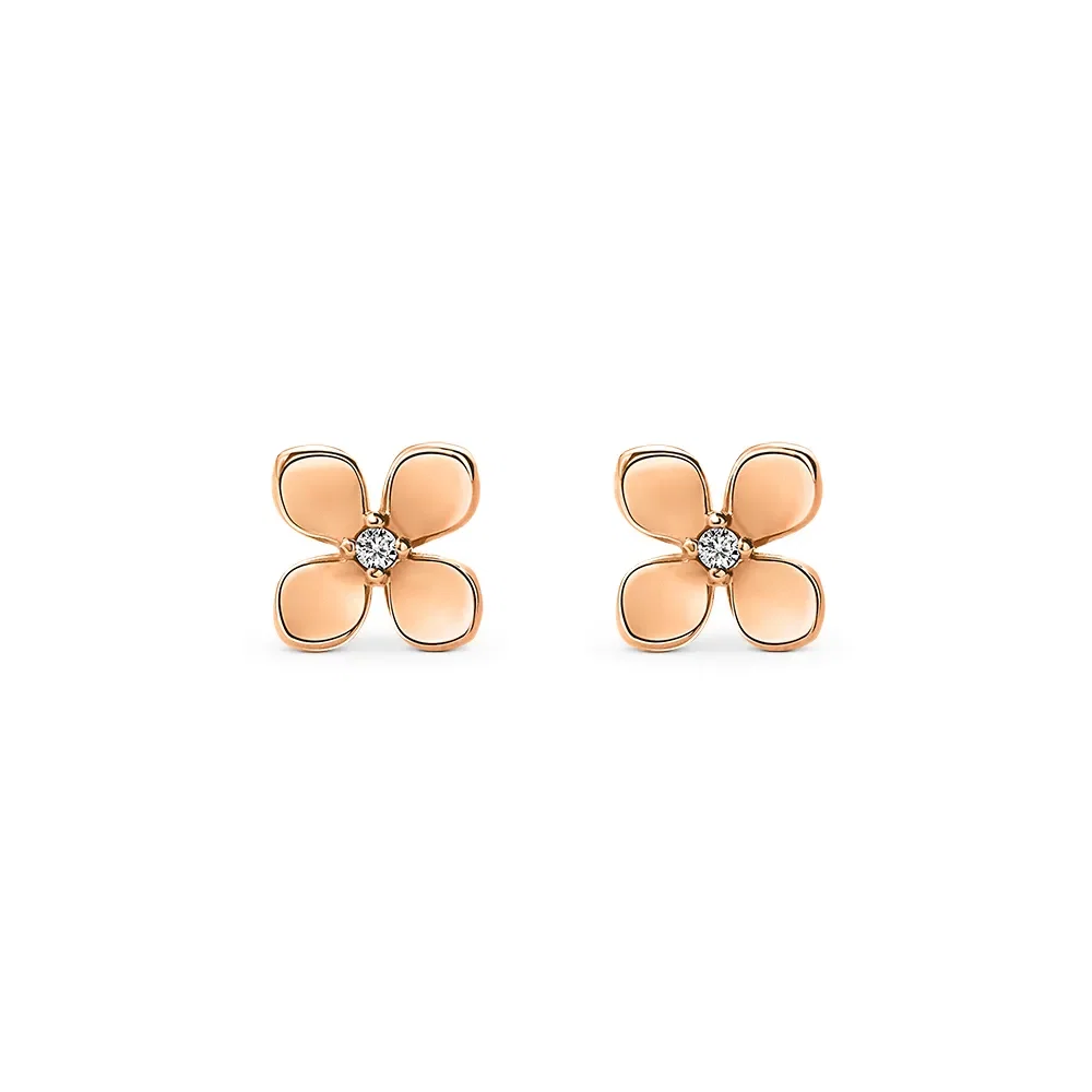 Brinco Giardino em Ouro Rosé 18k com Diamante — imagem 1