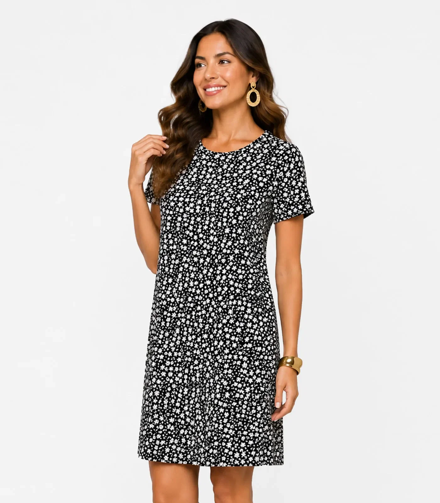 Vestido Feminino Estampado Select Preto