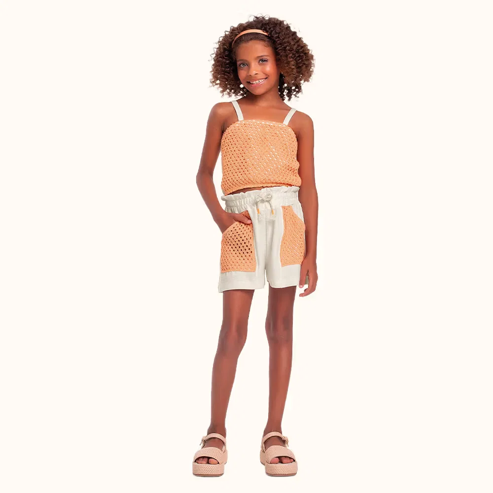 Conjunto top e short em malha florence costas em lastex — imagem 1