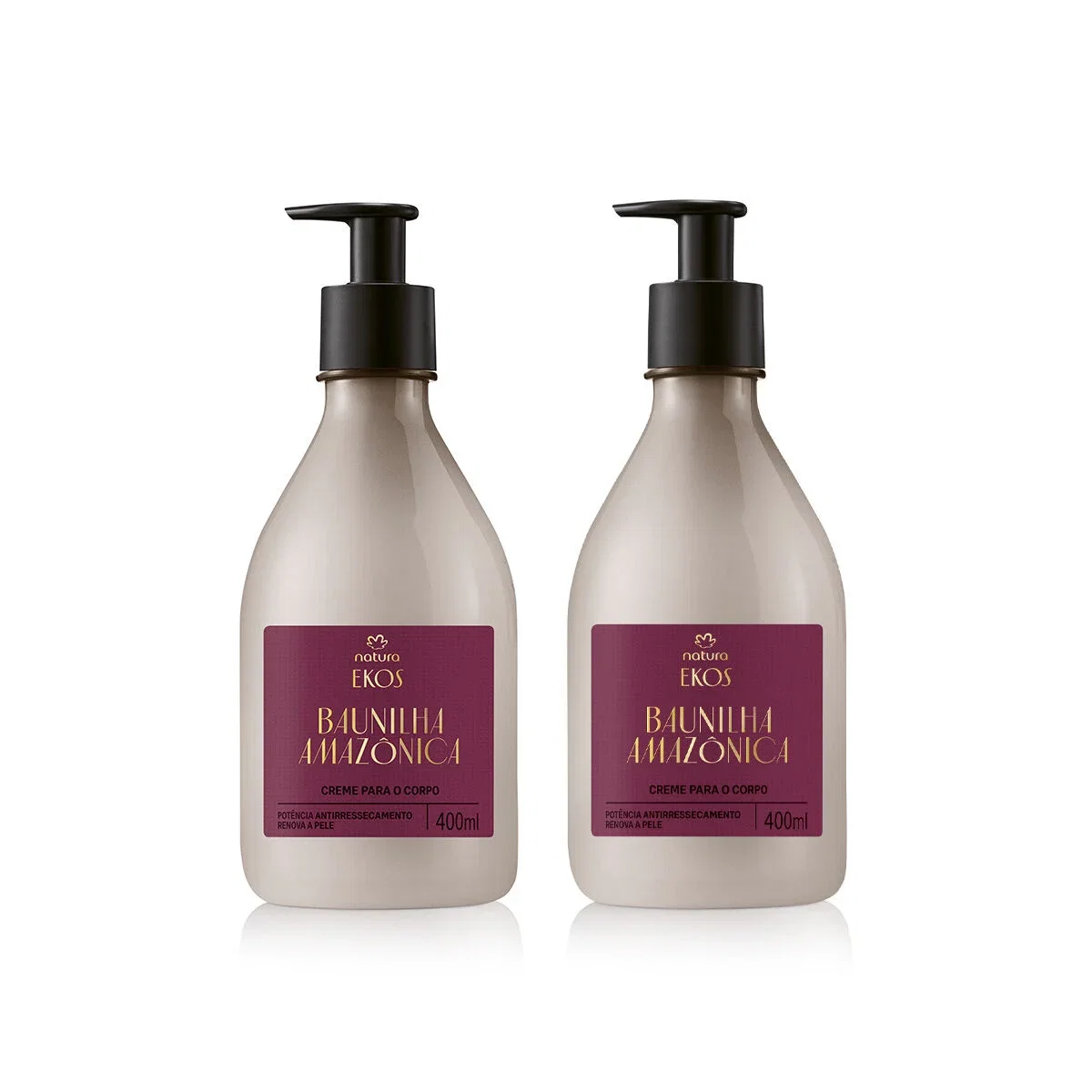 Kit Creme Desodorante Hidratante para o Corpo Ekos Baunilha Amazônica 2 produtos de 400 ml