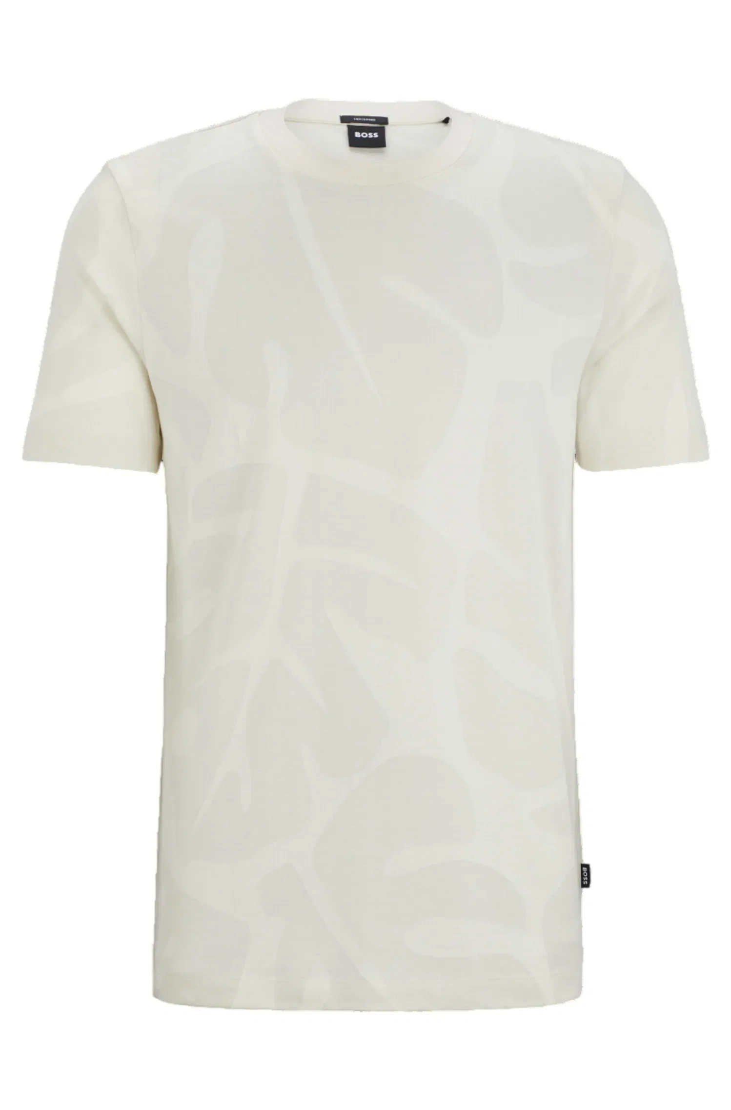 Camiseta De Algodão Com Padrão De Folhas De Monstera Em Dois Tons — imagem 1