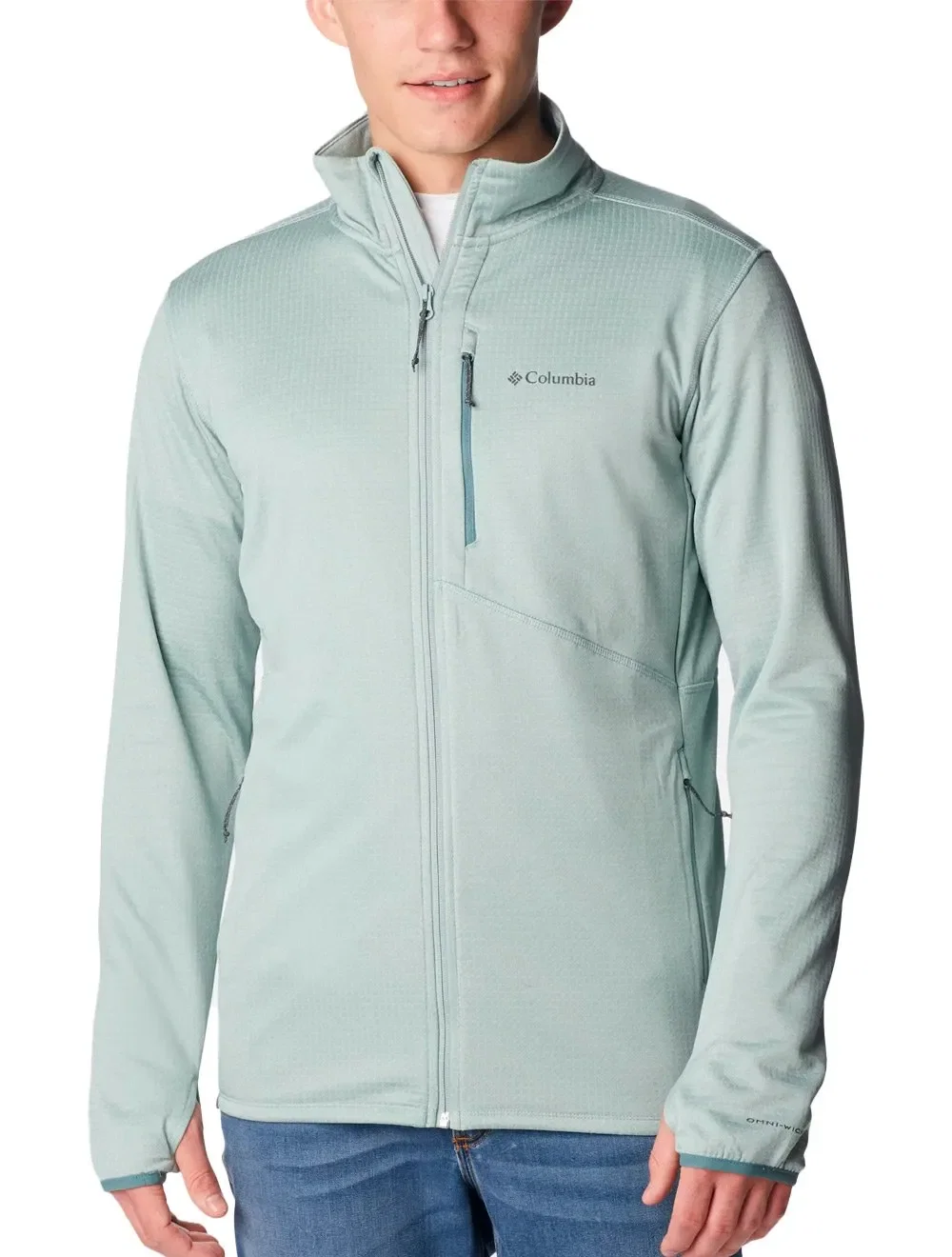 Jaqueta Columbia Masculina Fleece Park View Full Zip Verde Claro