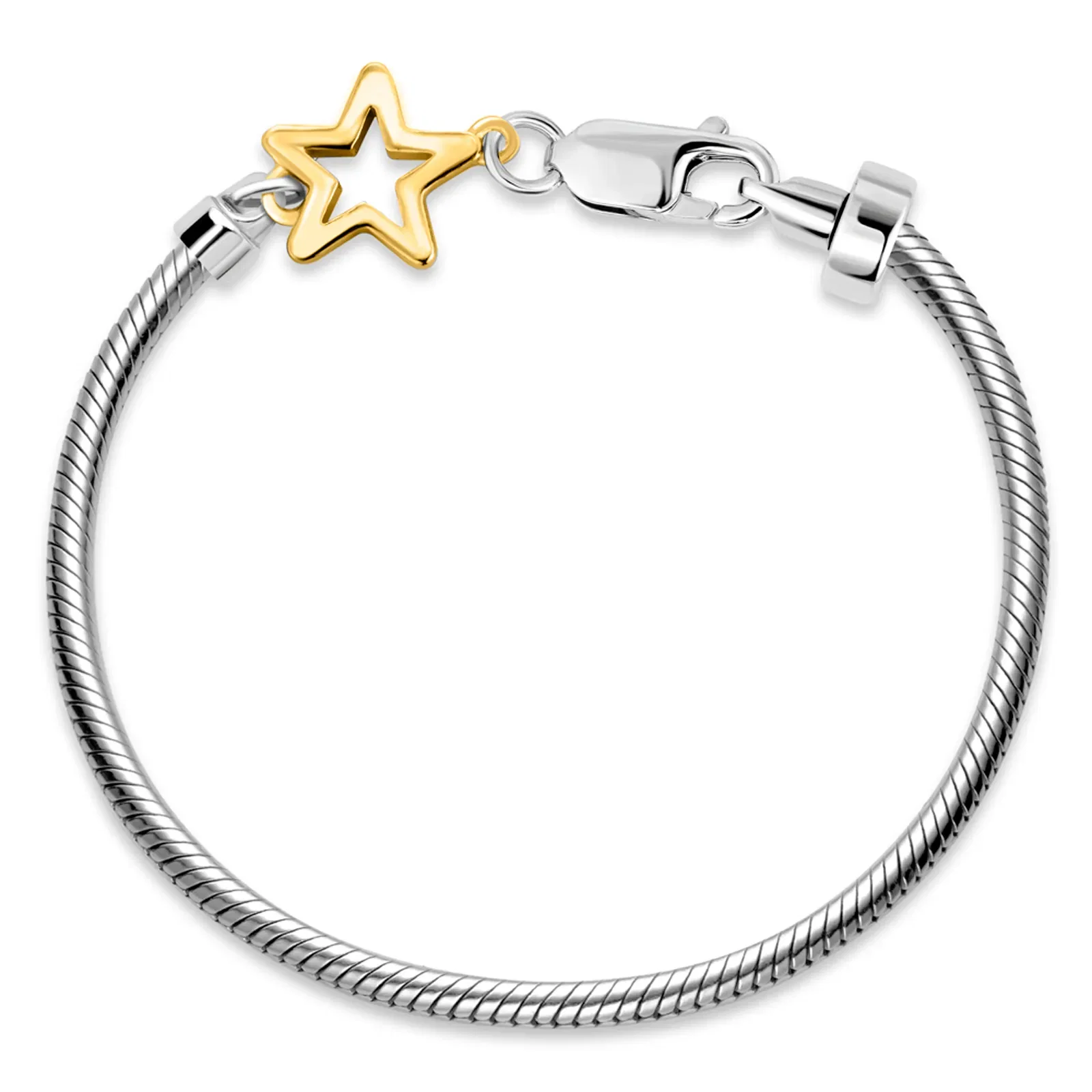 Pulseira Life Estrela em Prata 925 com Banho de Ouro Amarelo 18k — imagem 1