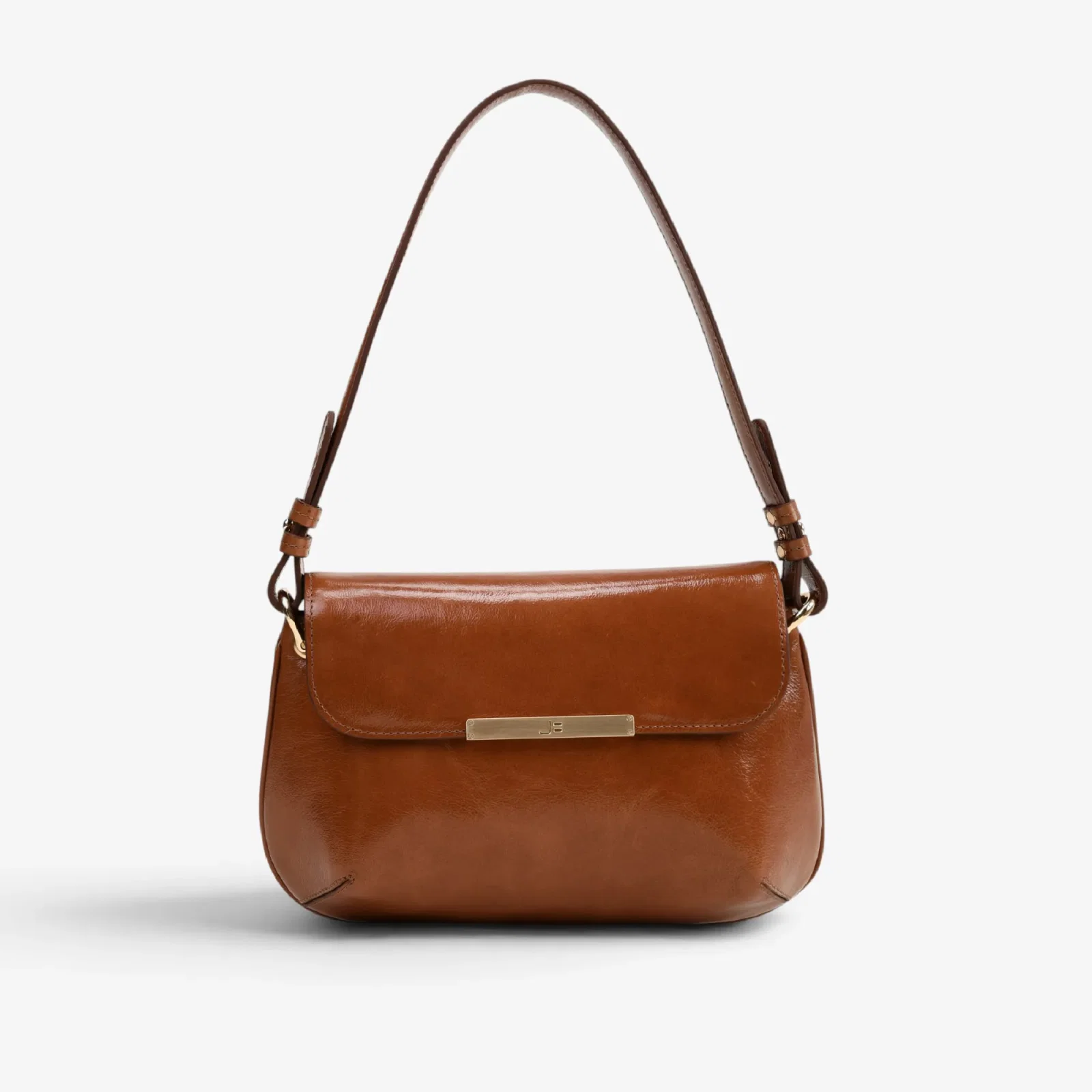Bolsa De Ombro Caramelo Mascavo Couro Caseinado