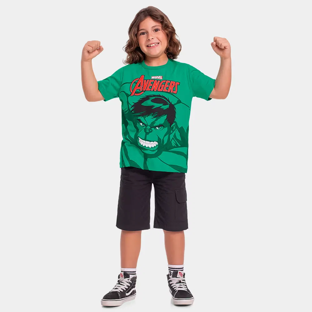 Camiseta manga curta infantil Avengers
