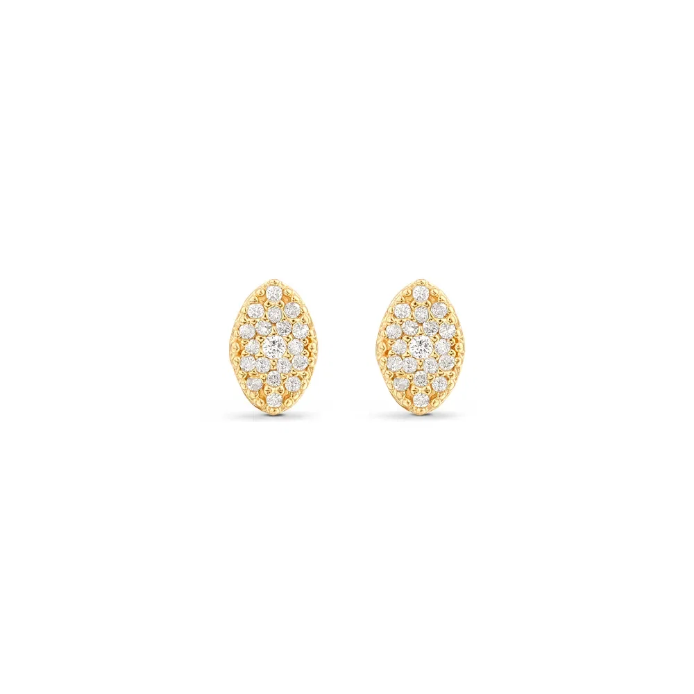 Brinco Pavê em Ouro Amarelo 18k com Diamantes — imagem 1