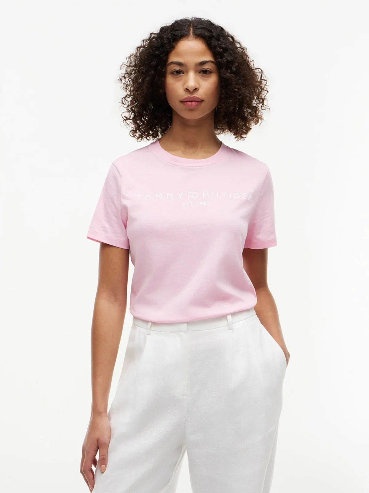 Camiseta de Gola Redonda com Logo