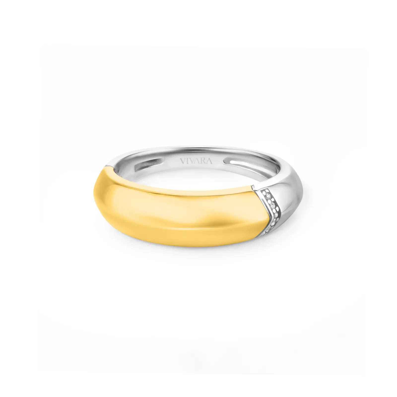 Anel Astrale em Prata 925 e Ouro Amarelo 18k com Diamantes 0,01 ct