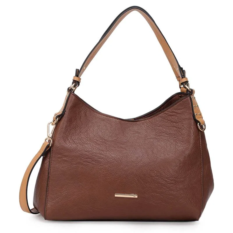 Bolsa Hobo Grande Bicolor Com Compartimentos