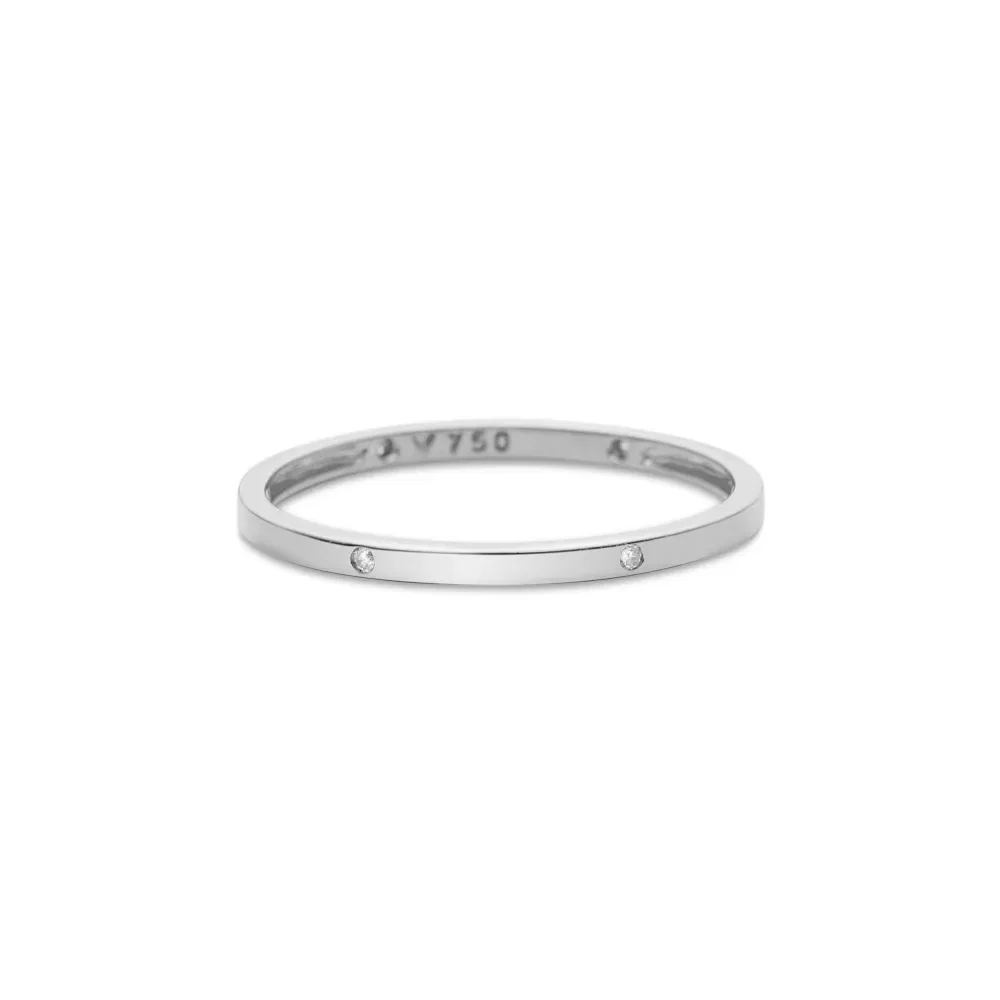 Anel Stacky em Ouro Branco 18k com Diamantes