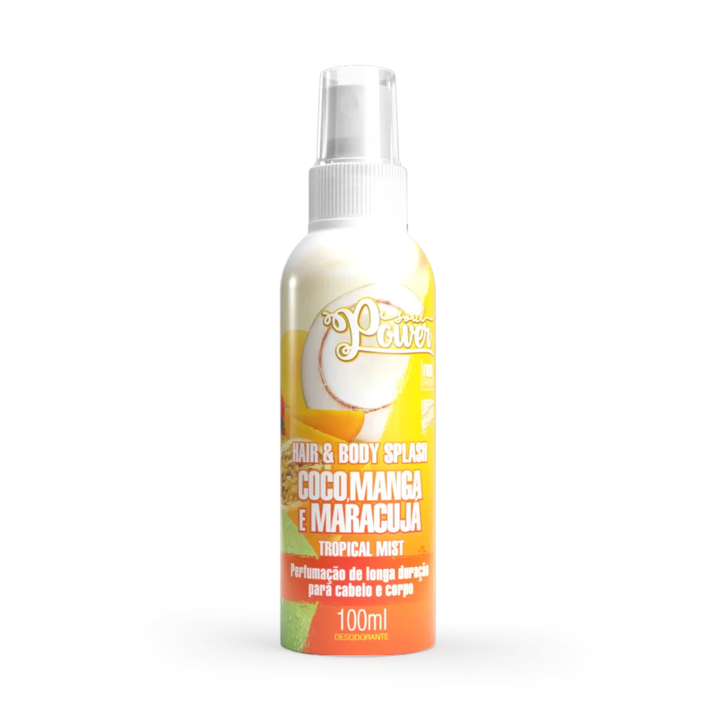 Hair & Body Splash Soul Power Tropical Mist Coco, Manga e Maracujá 100ml