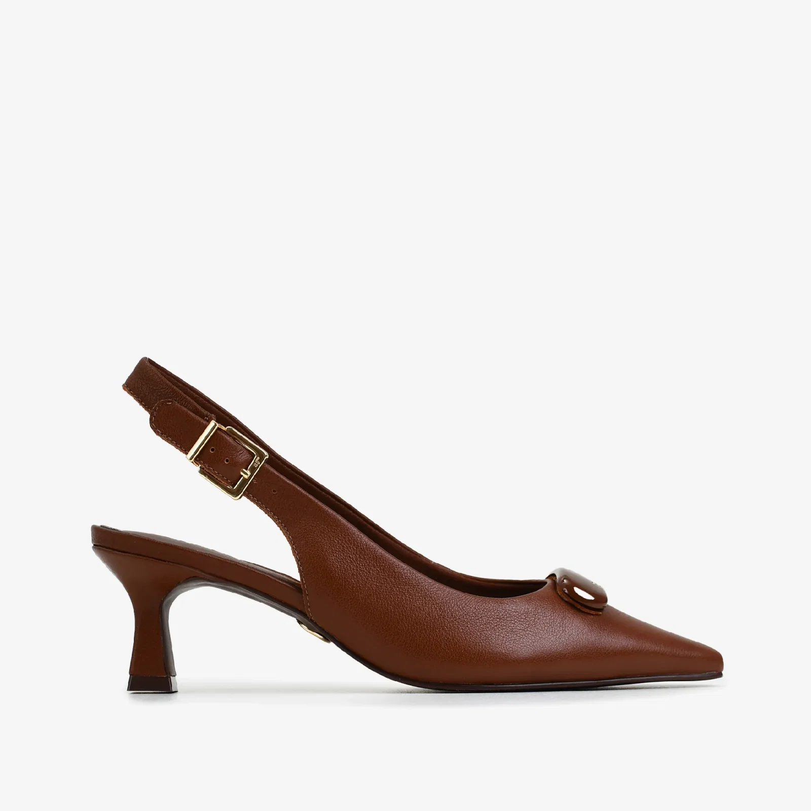 Slingback Marrom Tabaco Couro