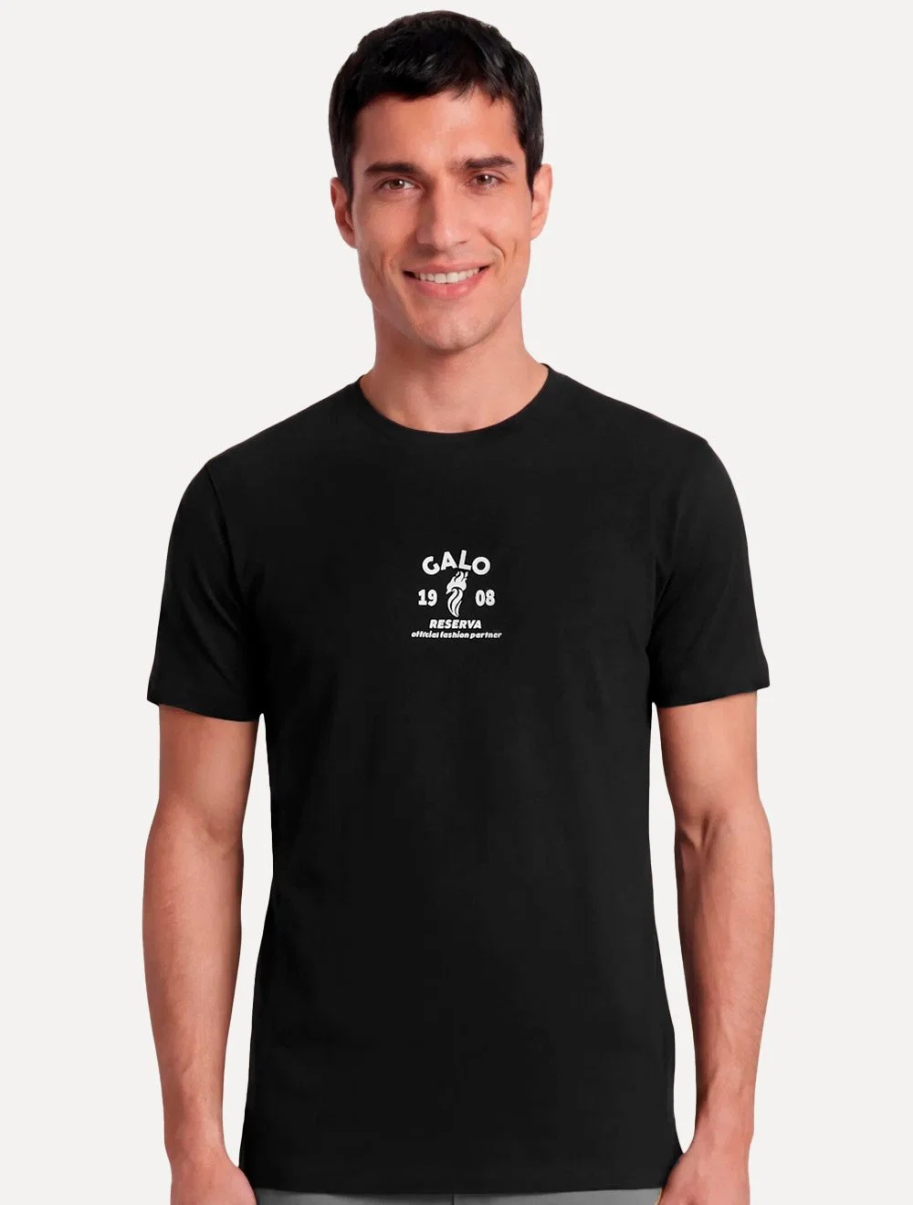 Camiseta Reserva Masculina Regular Galo 1908 Preta — imagem 1