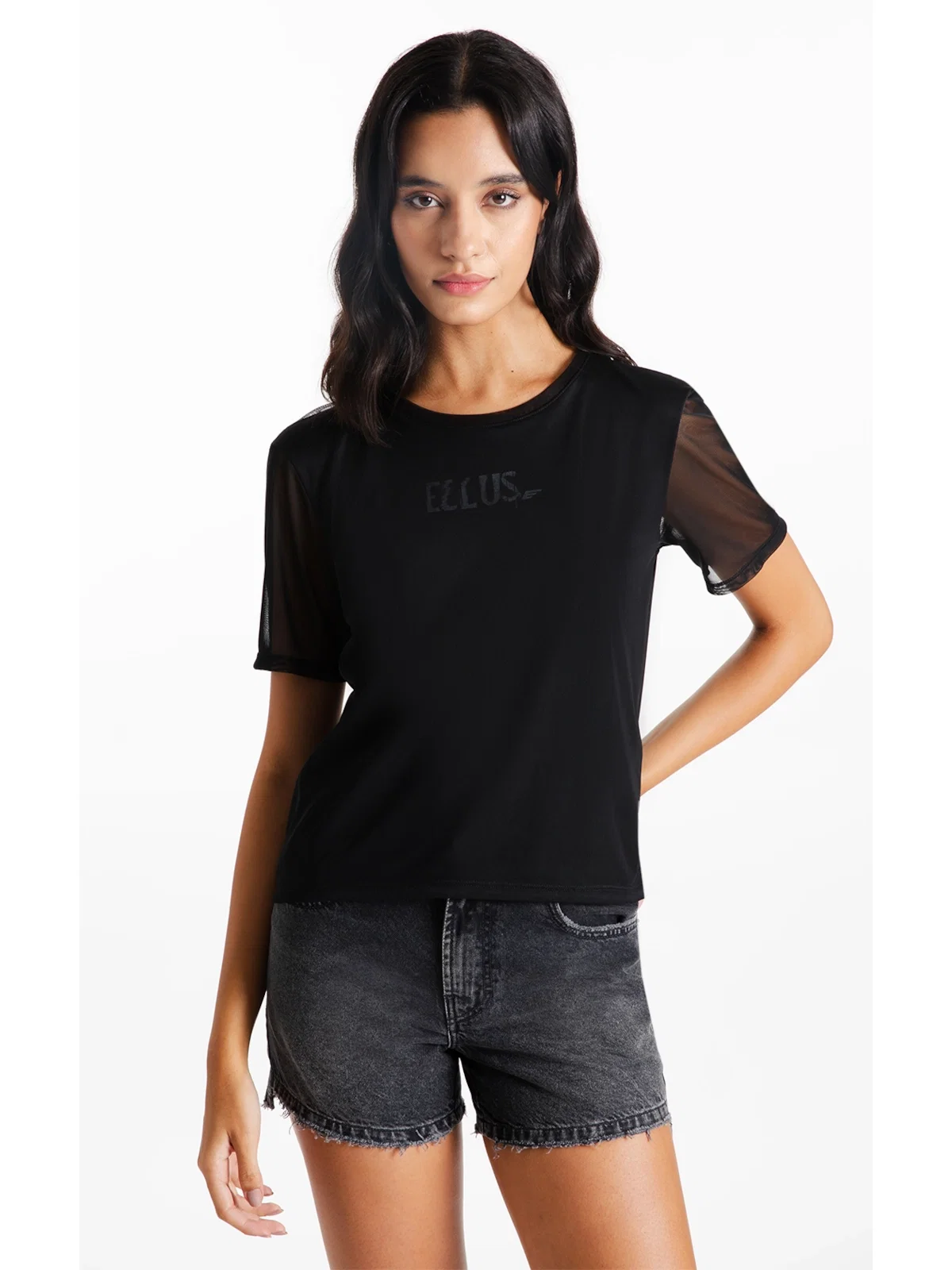 Blusa Tule Double Preto