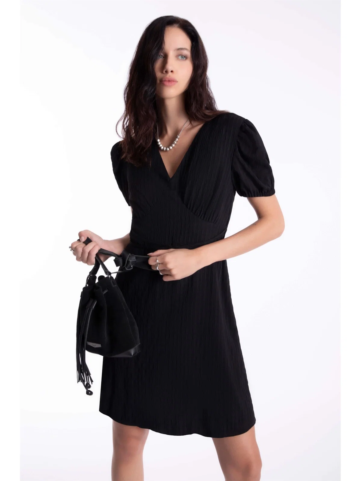 Vestido Texture Ellus Preto